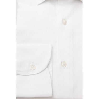 White Cotton Men's Dress Shirt