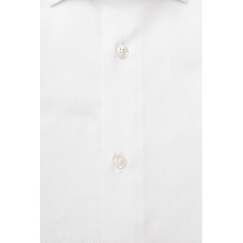 White Cotton Men's Dress Shirt