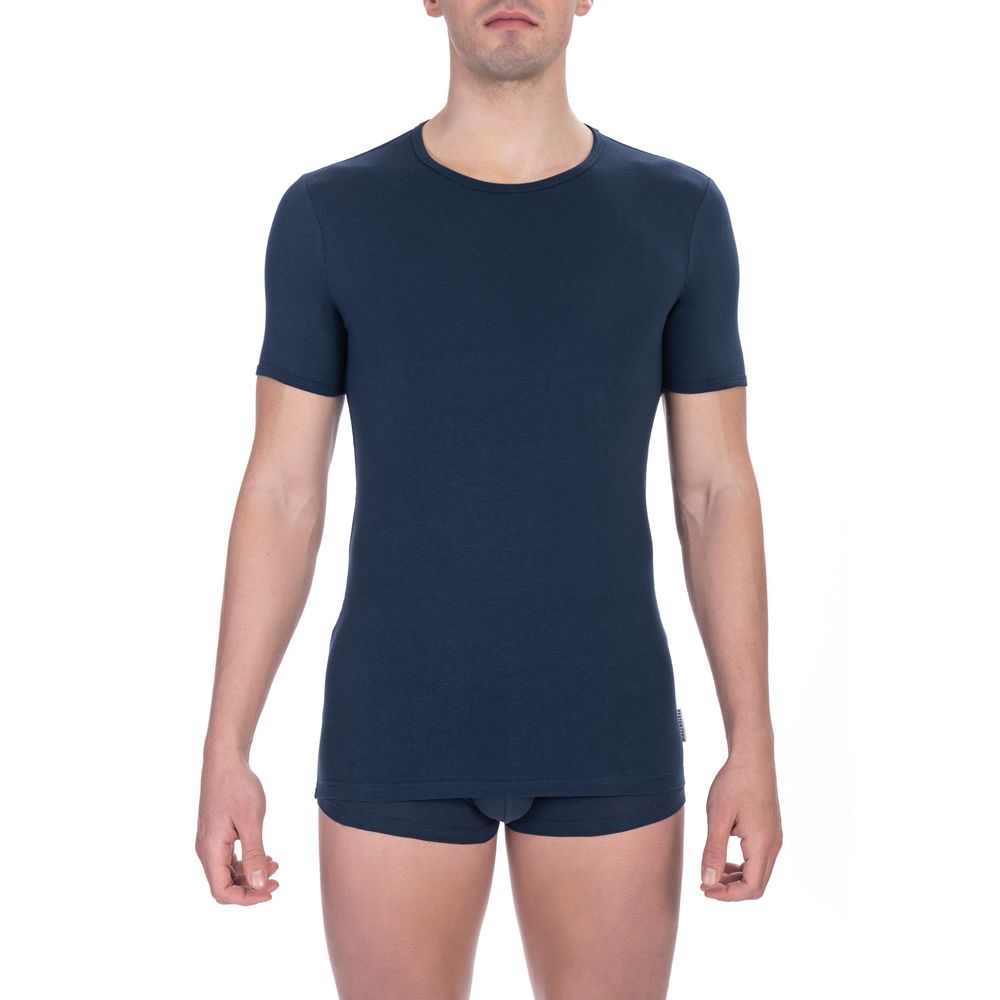 Blue Cotton Men's T-Shirt Twin Pack