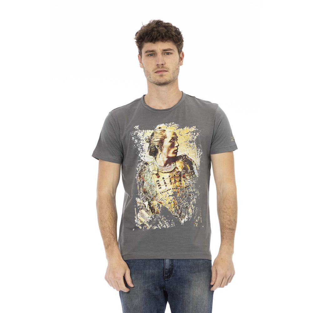 "Gray Cotton Men T-Shirt"