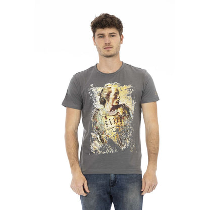 "Gray Cotton Men T-Shirt"