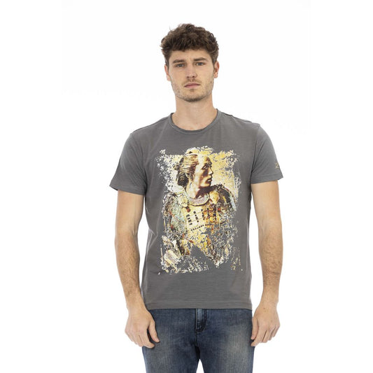 "Gray Cotton Men T-Shirt"
