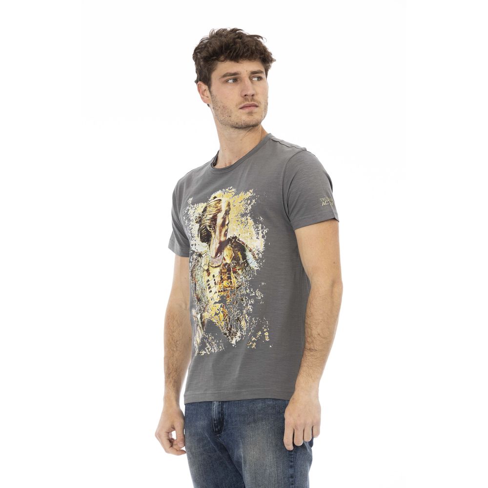"Gray Cotton Men T-Shirt"