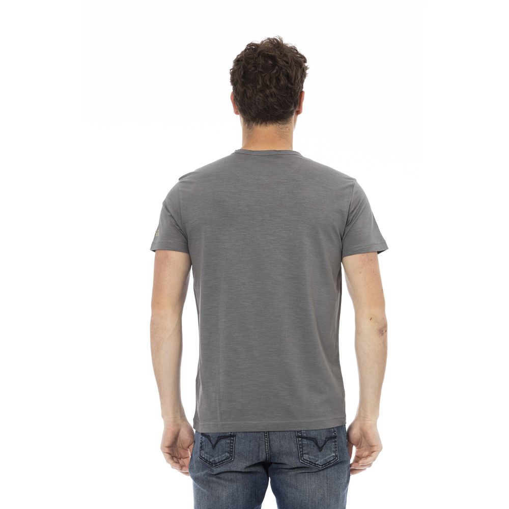 "Gray Cotton Men T-Shirt"