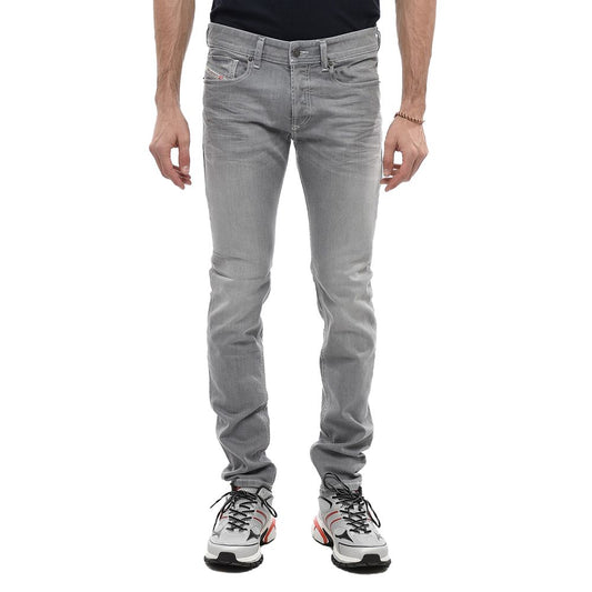 Gray Cotton Men Skinny Jean