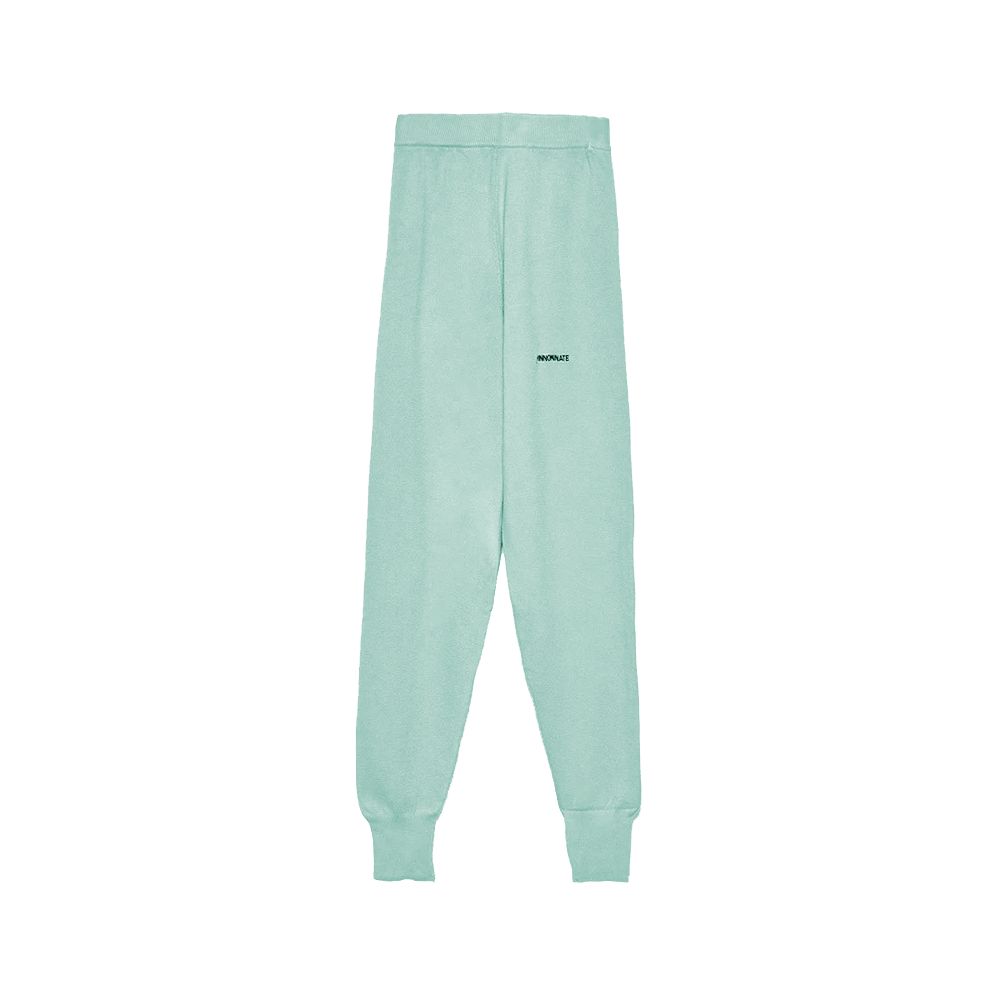 Green Wool Blend Women Pants