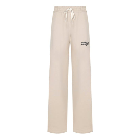 Beige Cotton Women Palazzo Pants