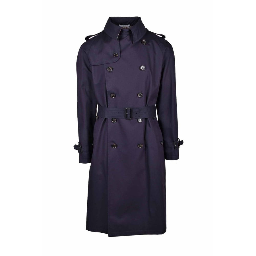 Blue Cotton Men's Trench Coat