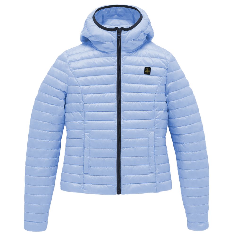 Light Blue Polyamide Women Jacket