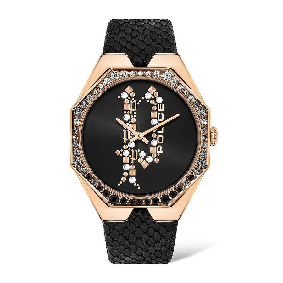 Black Leather Dress Watch