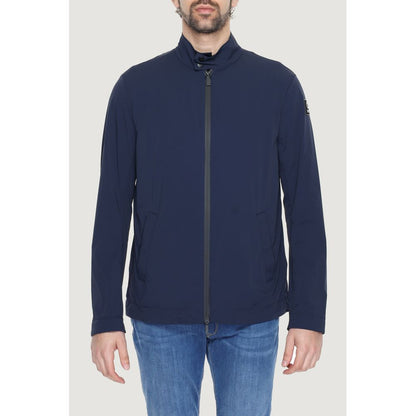 Blue Nylon Full-Length Jacket