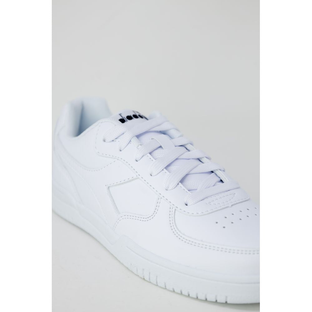 White Artificial Leather Low Top Sneakers