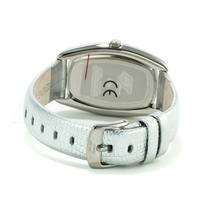 Silver Leather Dress Watch