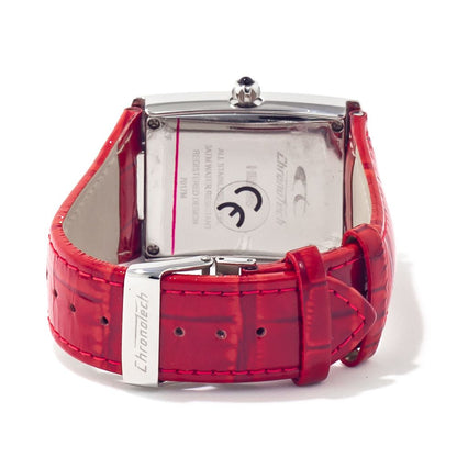 Red Leather Dress Watch