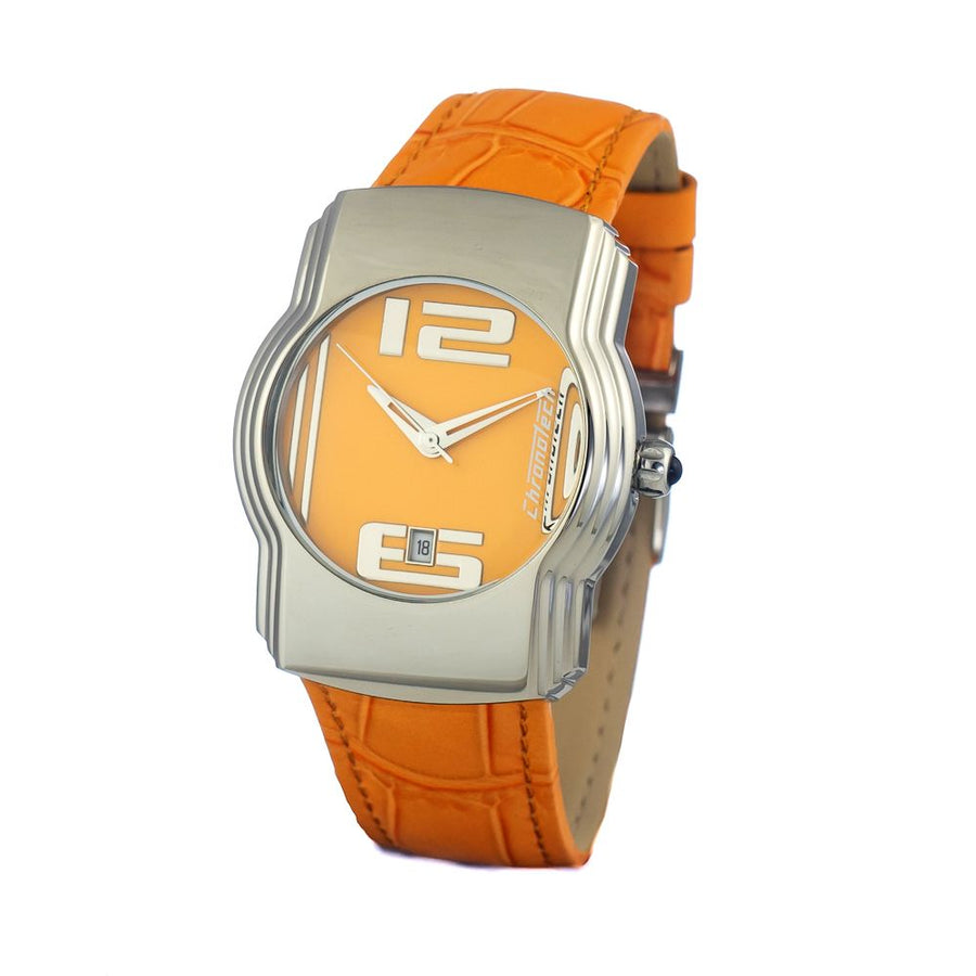 Orange Leather Dress Watch