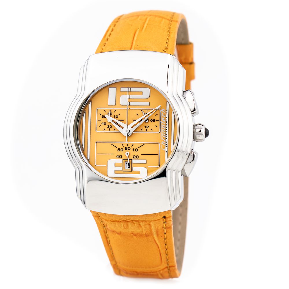 Orange Leather Dress Watch