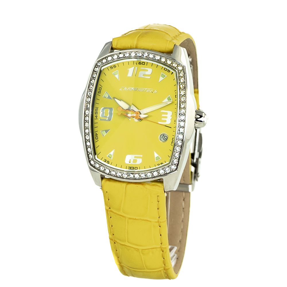 Yellow Leather Dress Watch