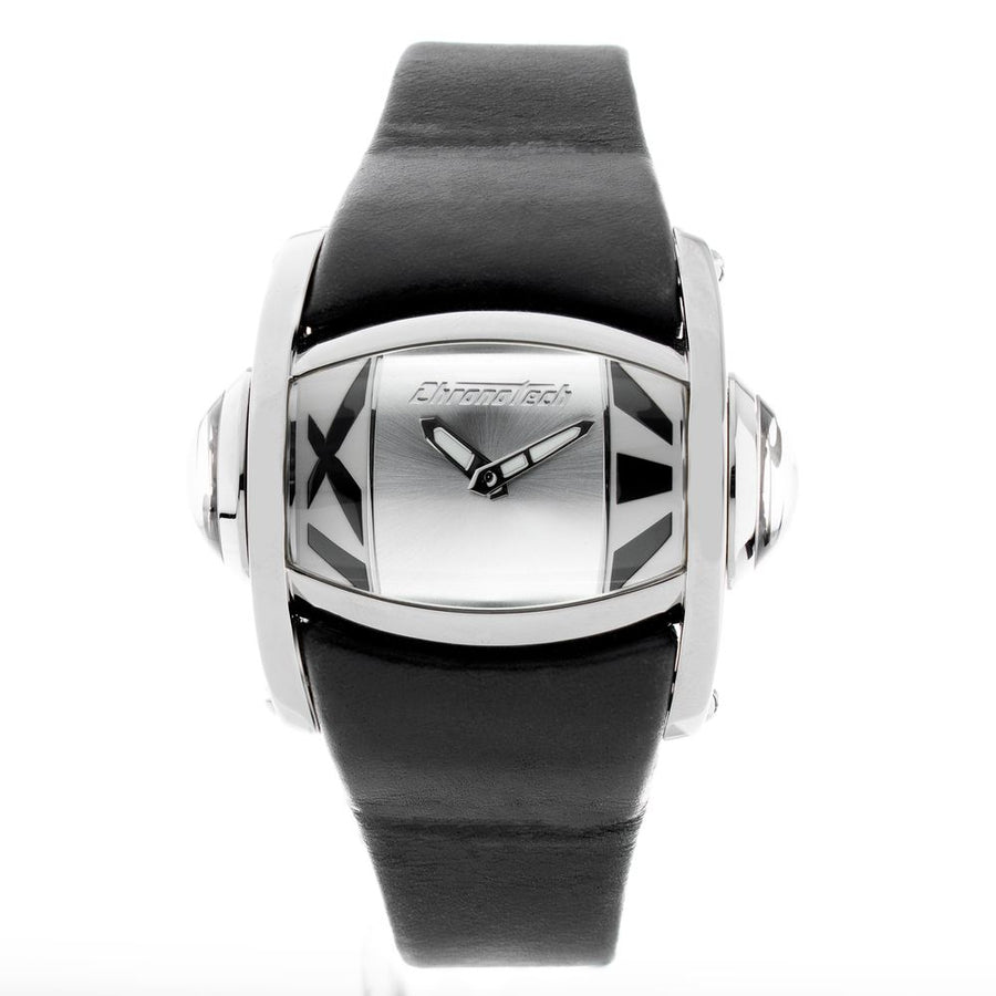 Black Leather Dress Watch