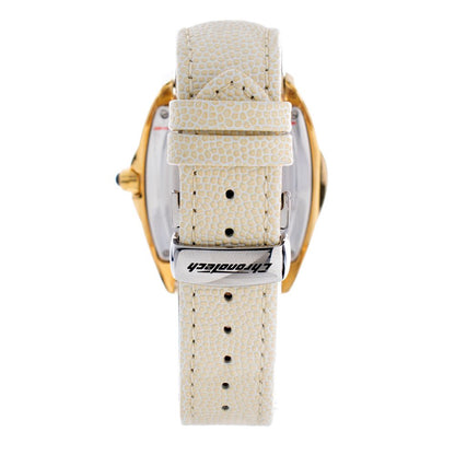 Beige Leather Dress Watch