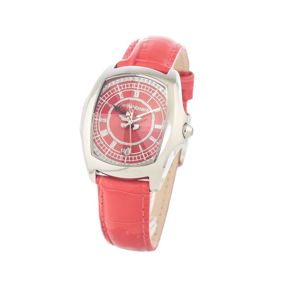 Red Leather Dress Watch