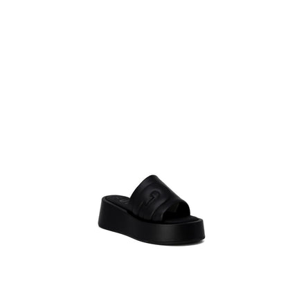 Black Leather Slippers