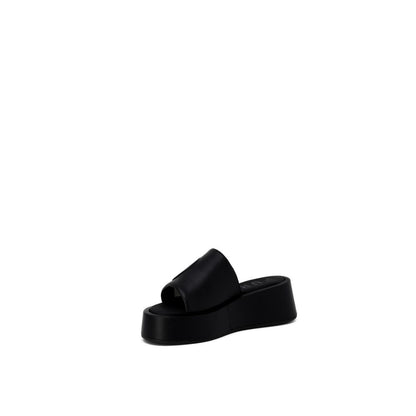 Black Leather Slippers
