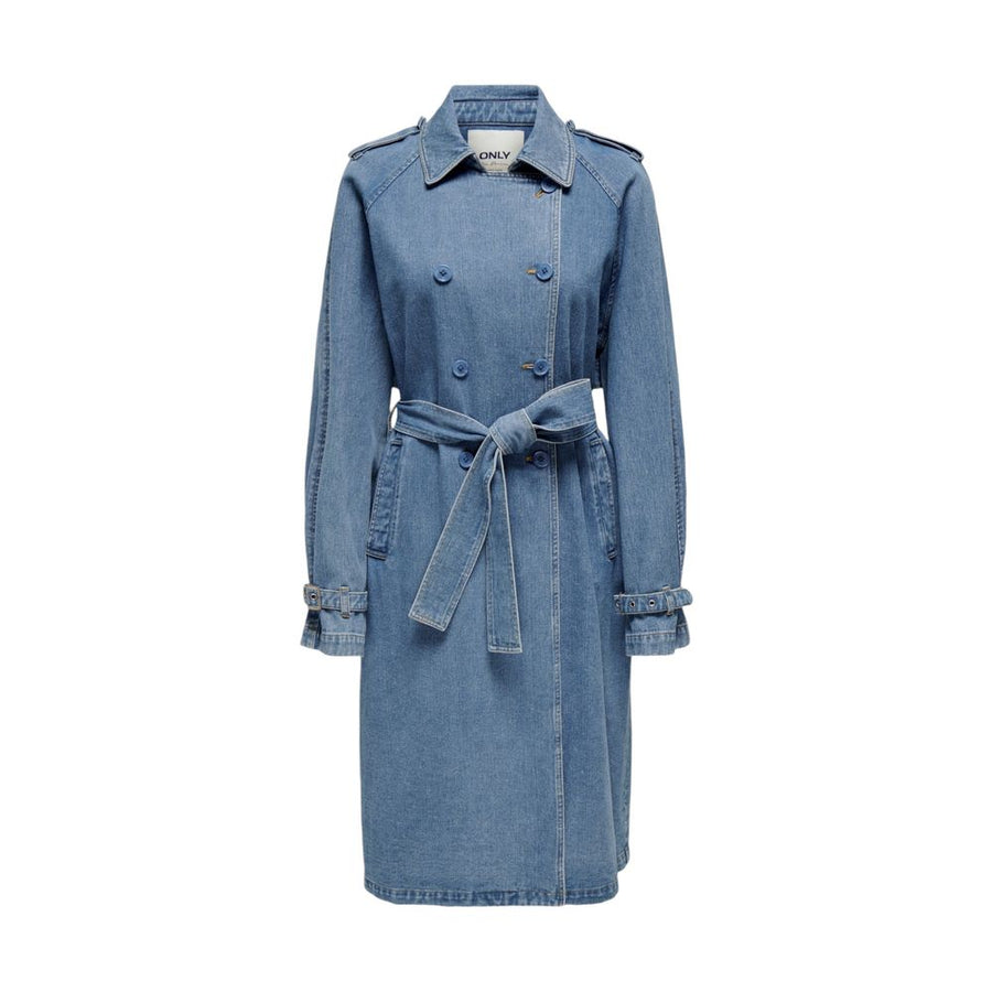 Blue Cotton Trench Coat