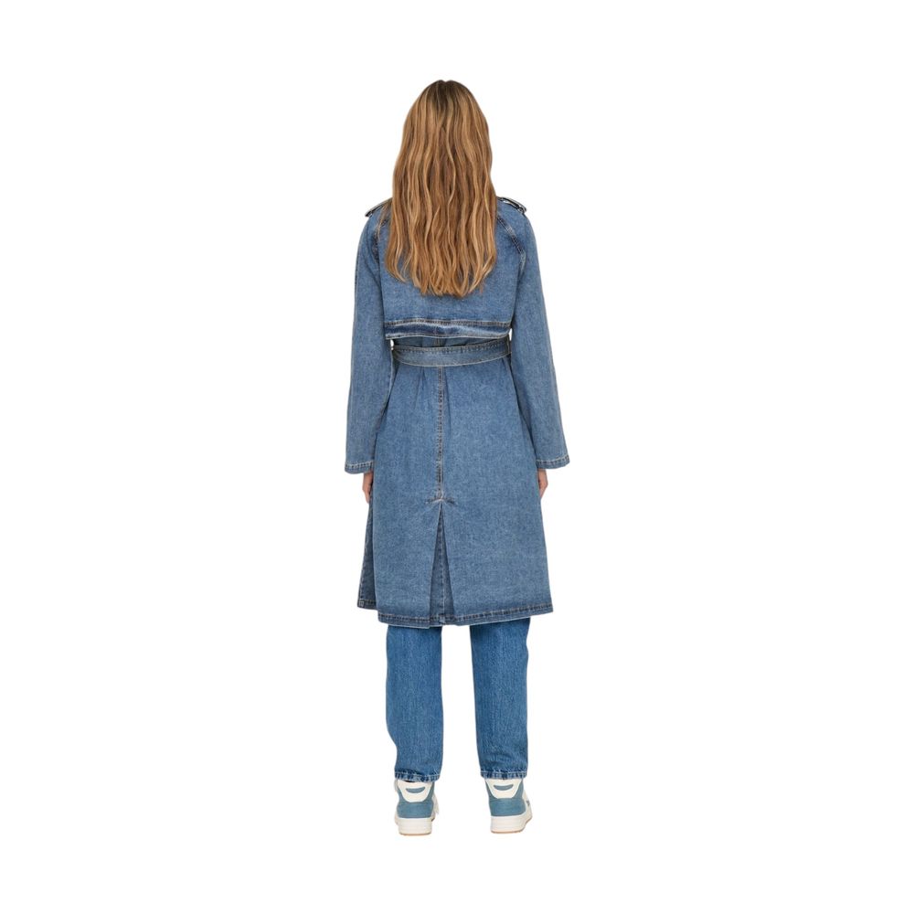 Blue Cotton Trench Coat