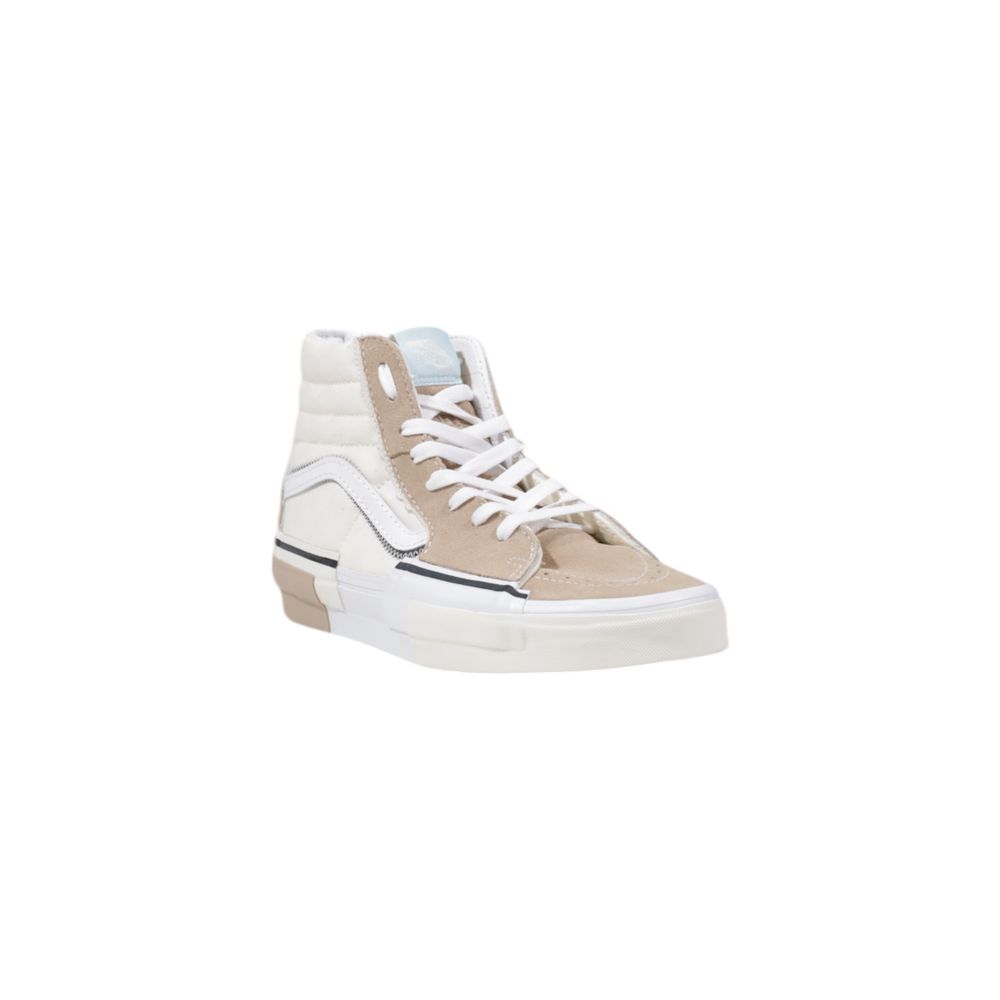 Beige Leather High Top Sneakers