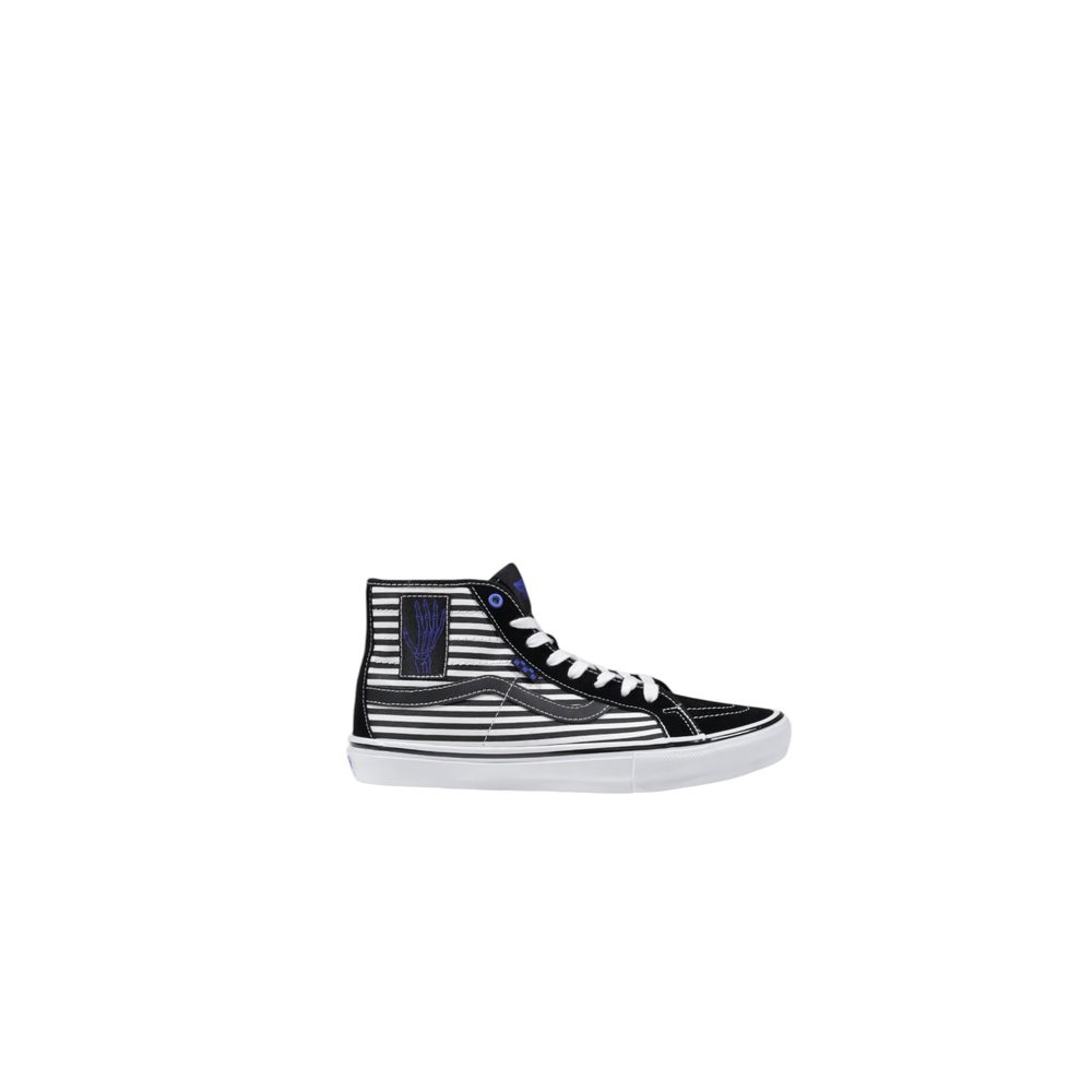 Black And White Leather High Top Sneakers