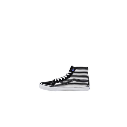 Black And White Leather High Top Sneakers