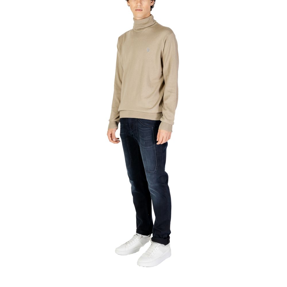 Beige Cotton Turtleneck