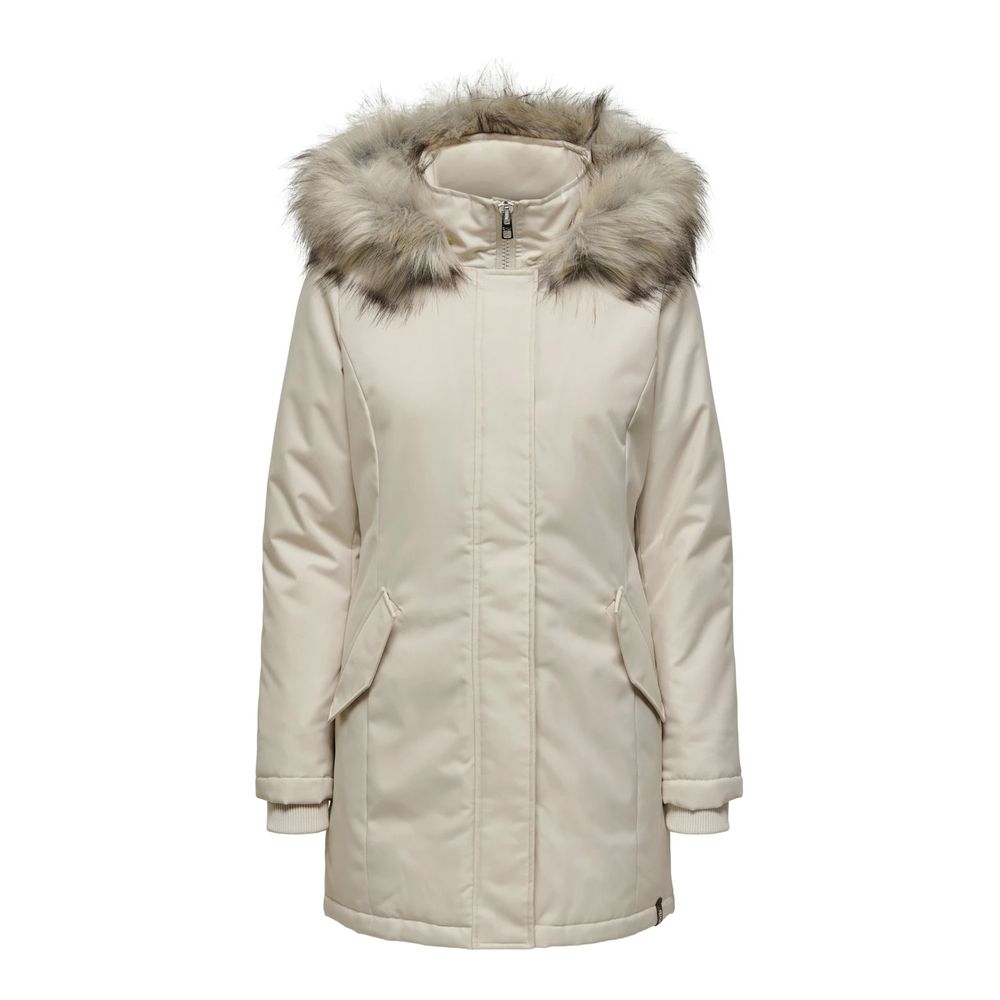 Beige Polyester Parka