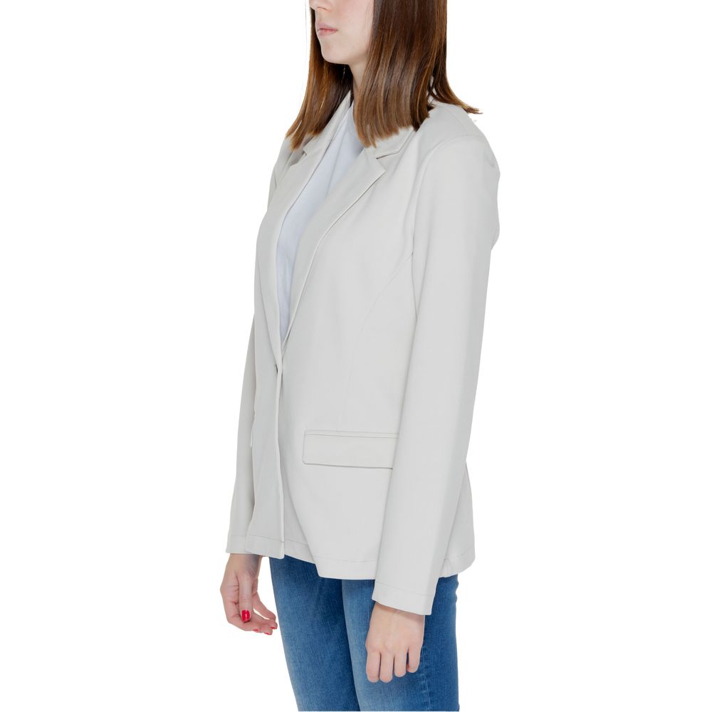 Beige Polyester Blazer