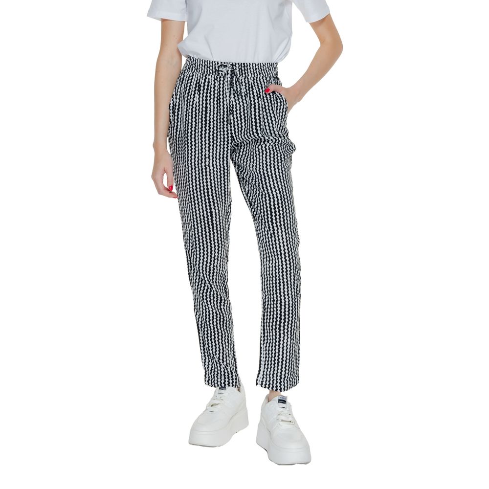 Black Viscose Casual Pants