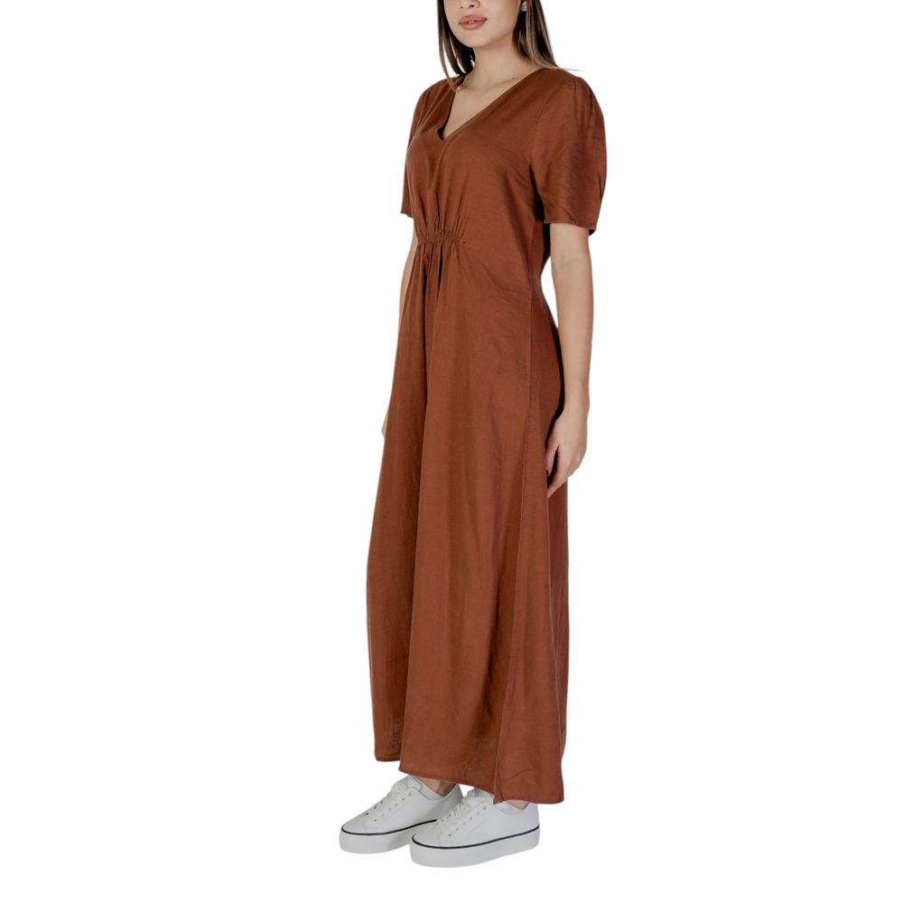 Brown Linen Long Dress