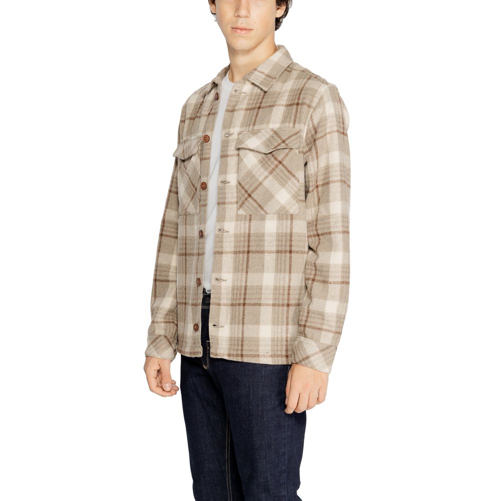 Beige Polyester Pattern Shirt