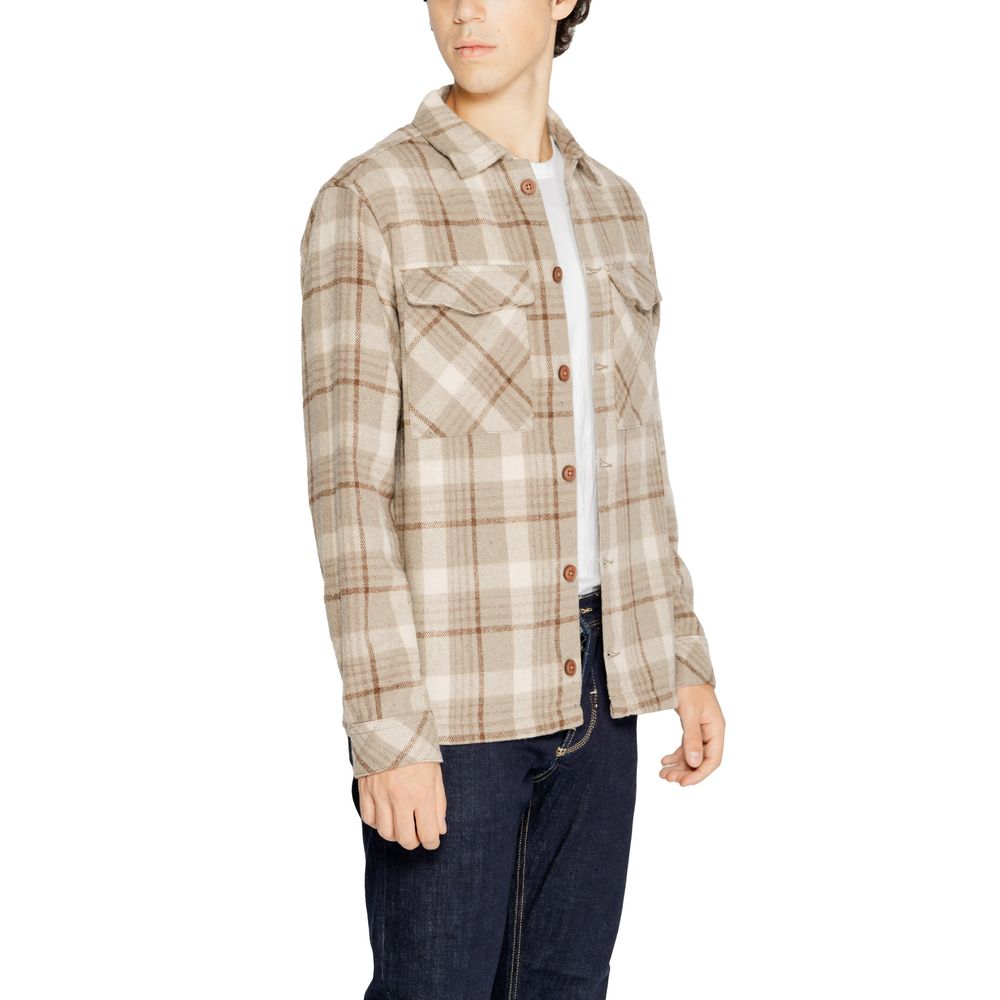 Beige Polyester Pattern Shirt