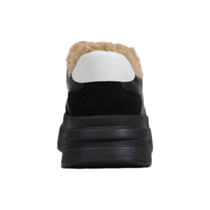 Black And White Leather Platform Sneakers