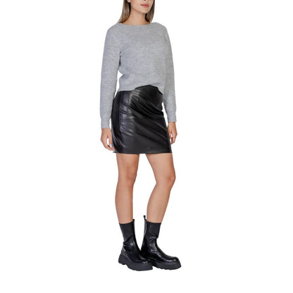 Black Polyethylene Mini Skirt