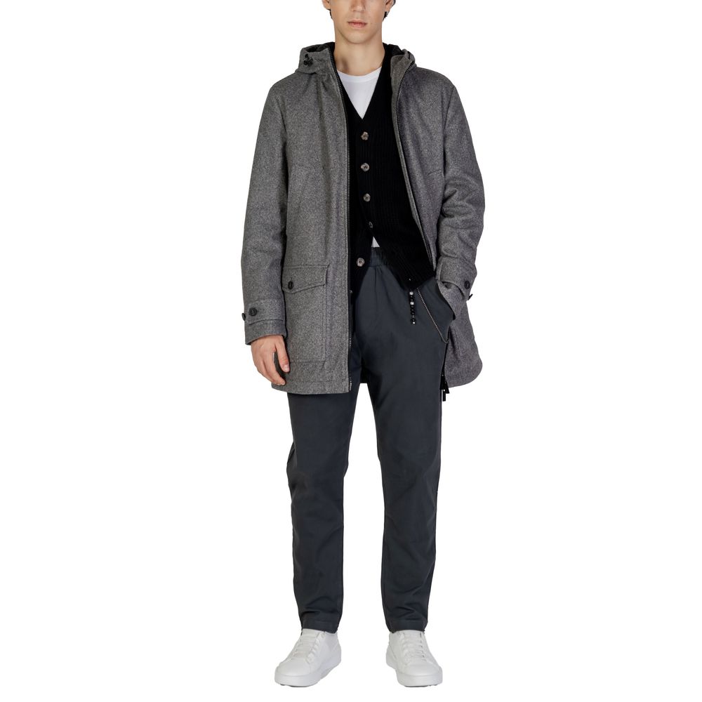 Gray Polyester Coat