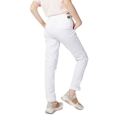 White Cotton Casual Pants