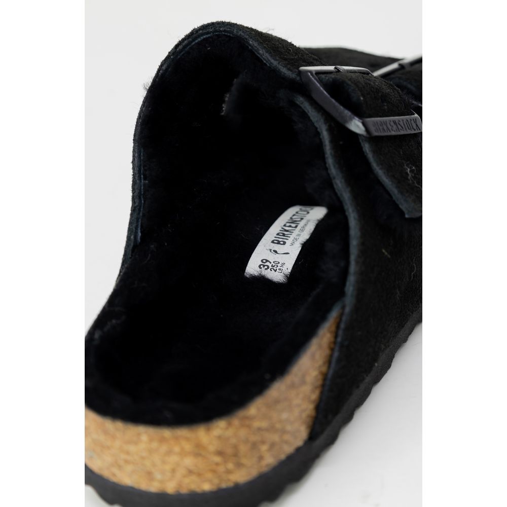Black Suede Leather Slippers