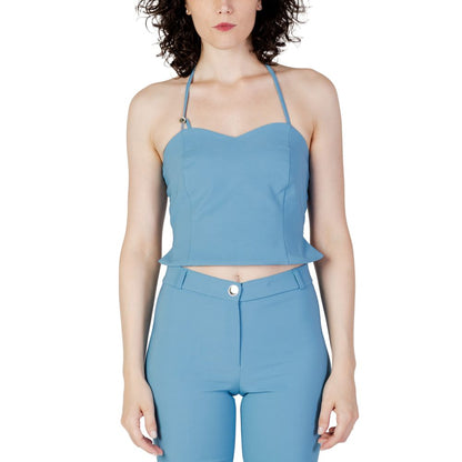 Turquoise Polyester Top