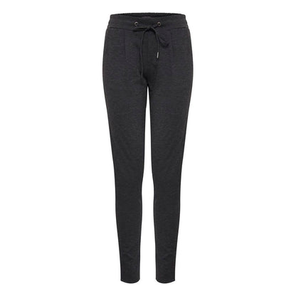 Gray Polyester Casual Pants