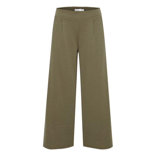 Green Recycled Polyester Flared Pants