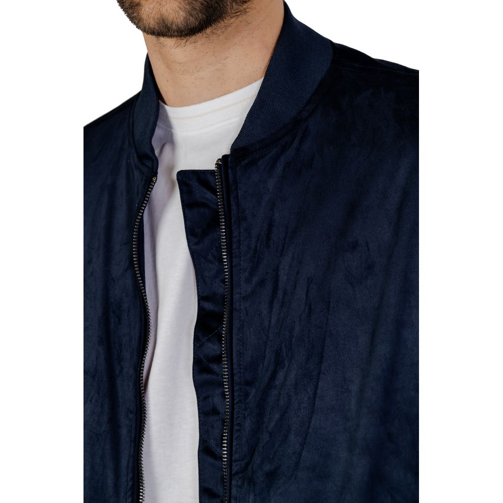 Blue Polyester Bomber