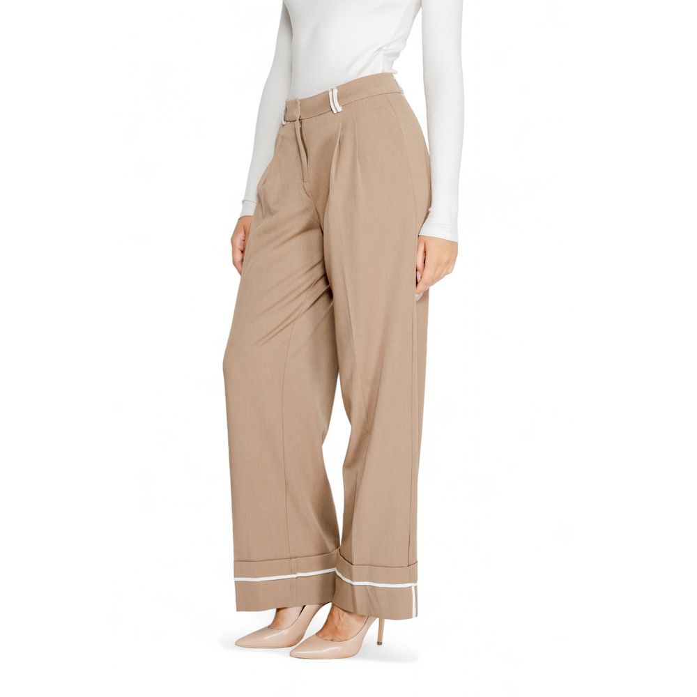 Brown Recycled Polyester Casual Pants