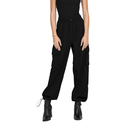 Black Cotton Cargo Pants