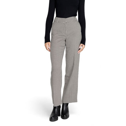 Black Polyester Flared Pants